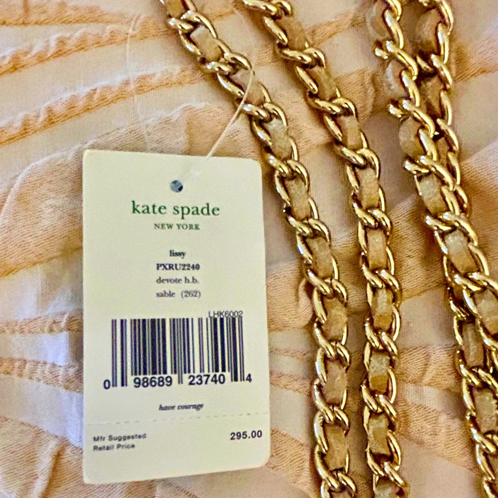 NWT Vintage Kate Spade Devote Lissy Bag with Leather Chain Strap in Sable Cream - Picture 4 of 11